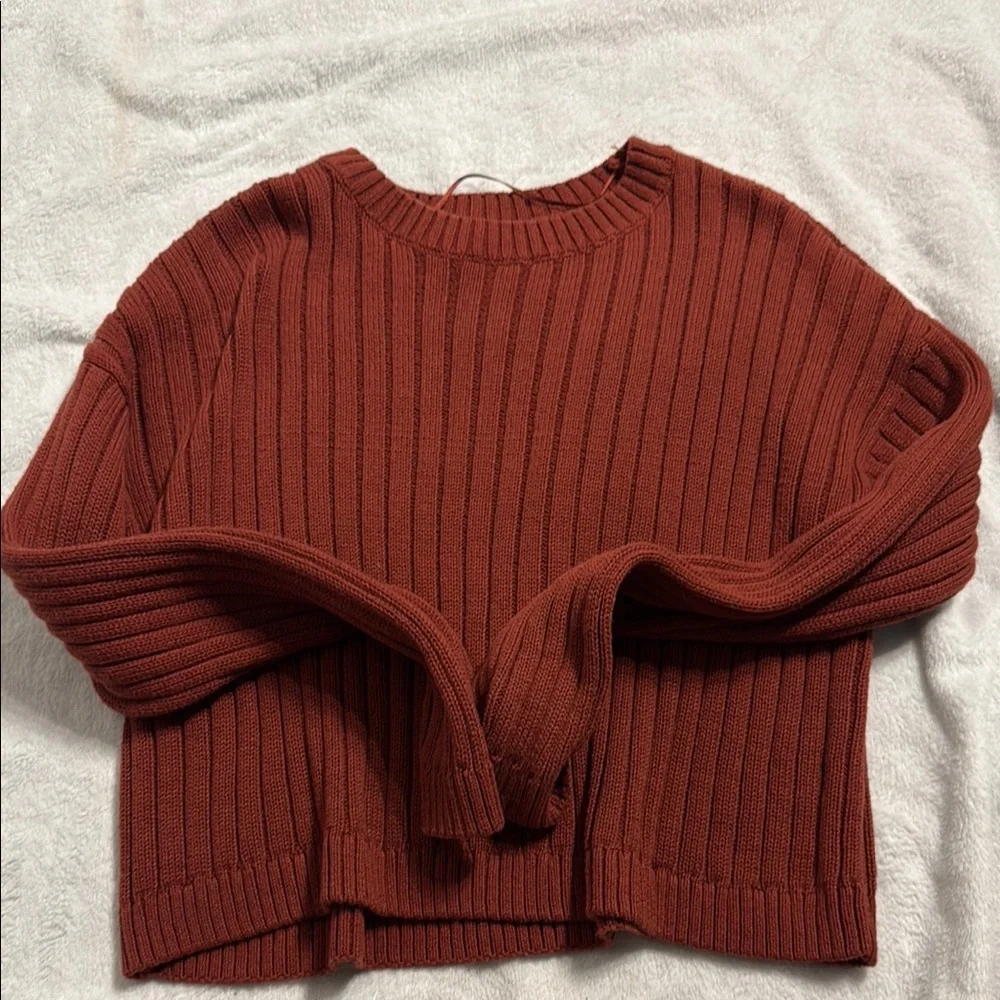 PacSun Ribbed Knit Sweater - Rust - Picture 1 of 3